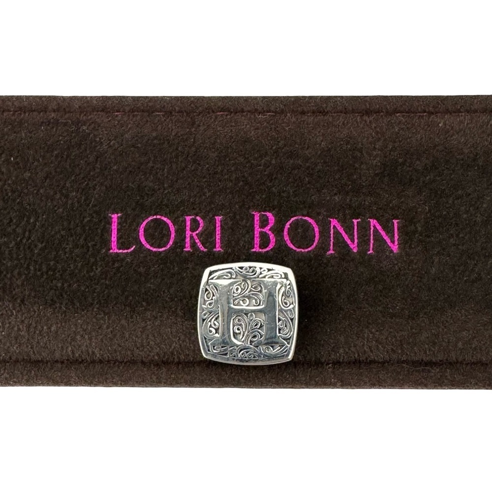 LORI BONN H Initial Sterling Silver Slide Charm For Bracelet “H Is For Hot”